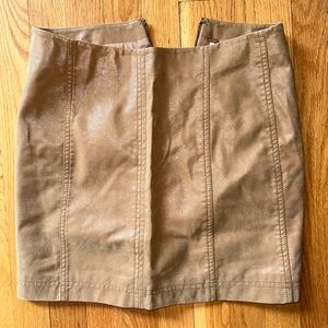 Tan suede free people skirt